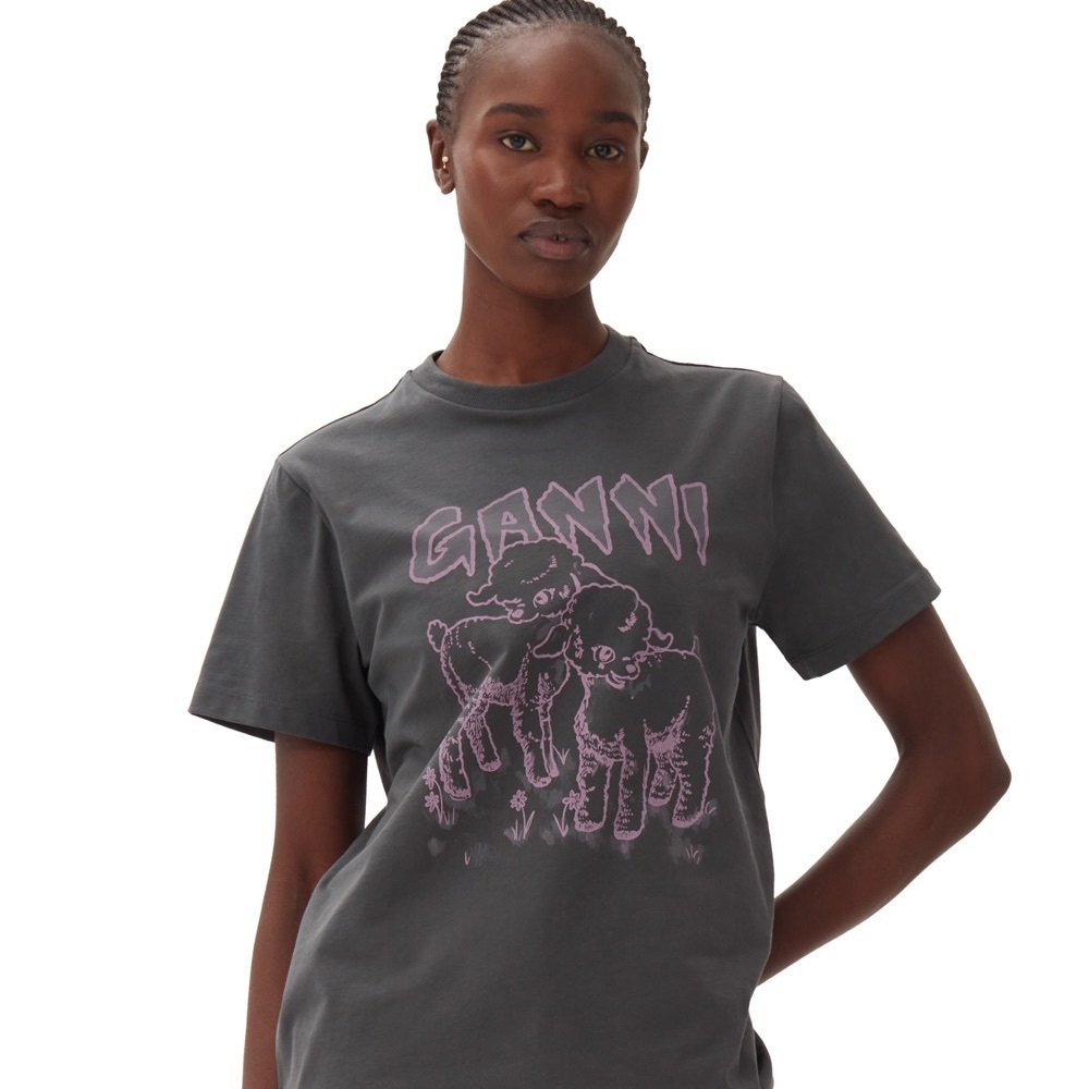GANNI T SHIRT

Relaxed Lamb T-shirt
Volcanic Ash

SIZE MEDIUM